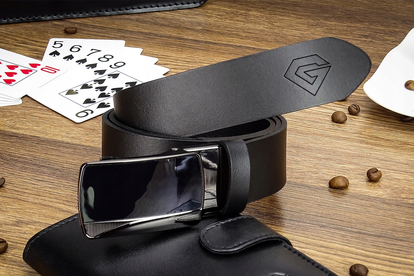 Męski Pasek SKÓRZANY Automat 100cm Klasyk KLAMRA Kolor czarny