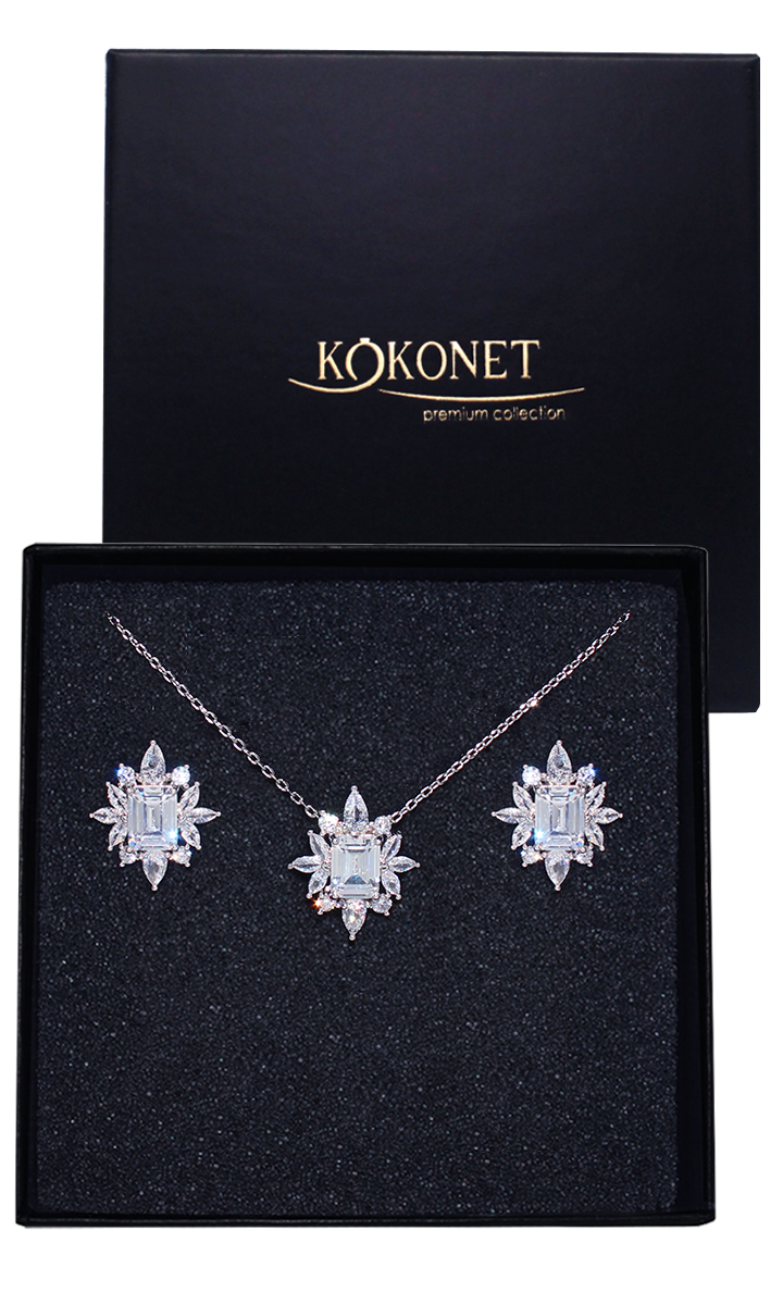 Komplet vhodný na svatba Dárek stříbro vintage rozeta elegantní v krabičce