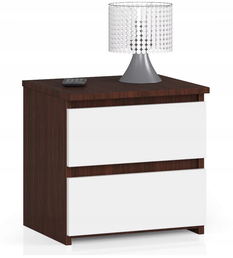 

Szafka nocna CL2 wenge-biały stolik 40cm 2szuflady