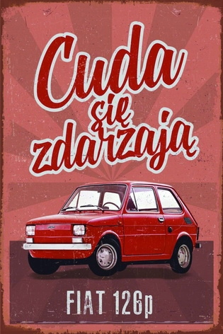 

Tablica Ozdobna Blacha Fiat 126p Maluch Cuda