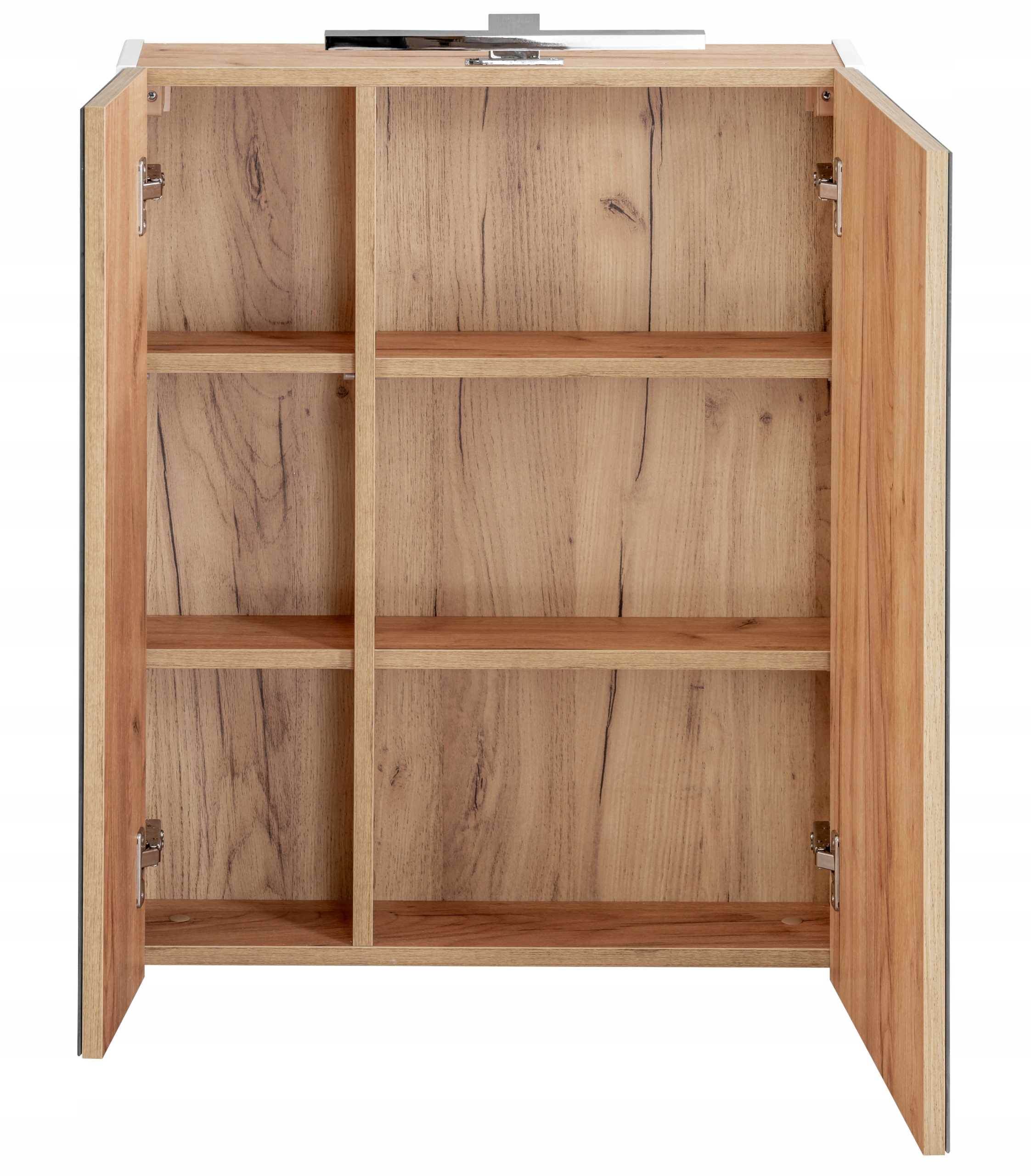 Szafka z lustrem 60cm CAPRI WHITE 842 + LED VIENTO Drzwi lustrzane