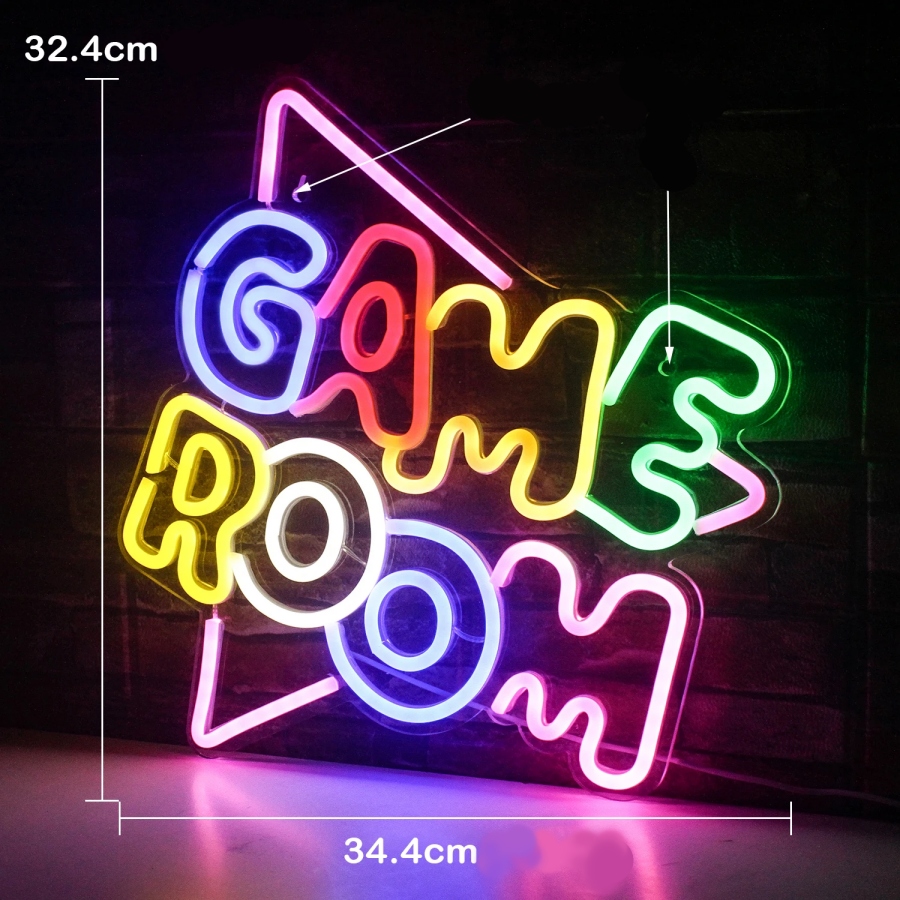 Napis neon LED Game Room Kolor dominujący wielokolorowy