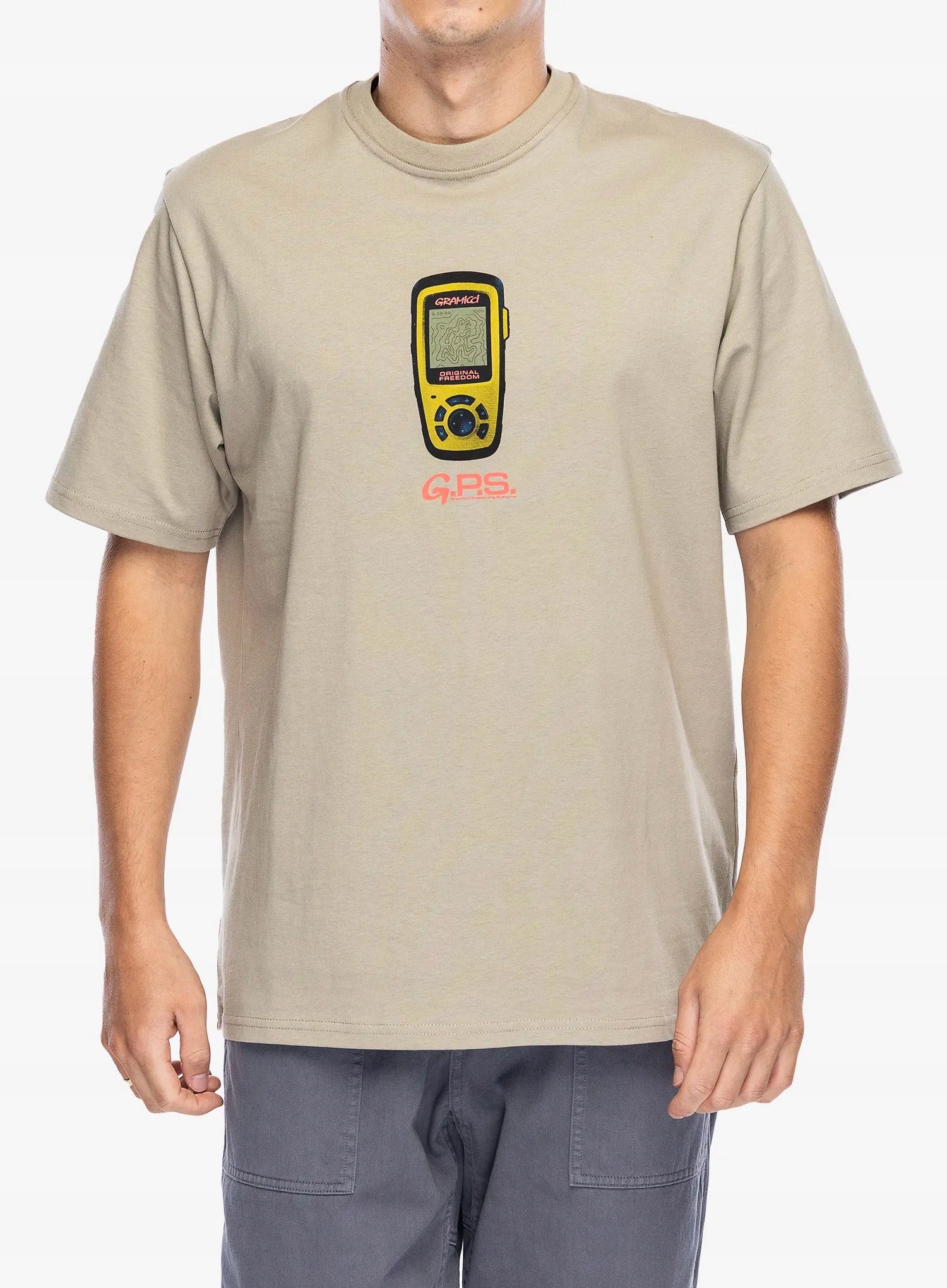 Bavlněné tričko Gramicci Gps Tee smoky sand M