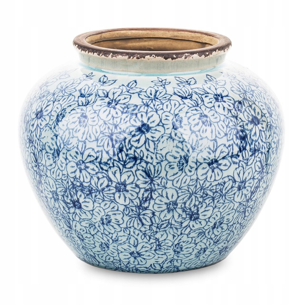 

Wazon Ceramiczny Niebieski 15x15cm Kwiaty Hampton