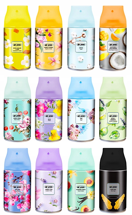 Levně Air Polo Zásoba Air Freshener Osvěžovač Vzduchu MIX 12 X 250 ml (11195)