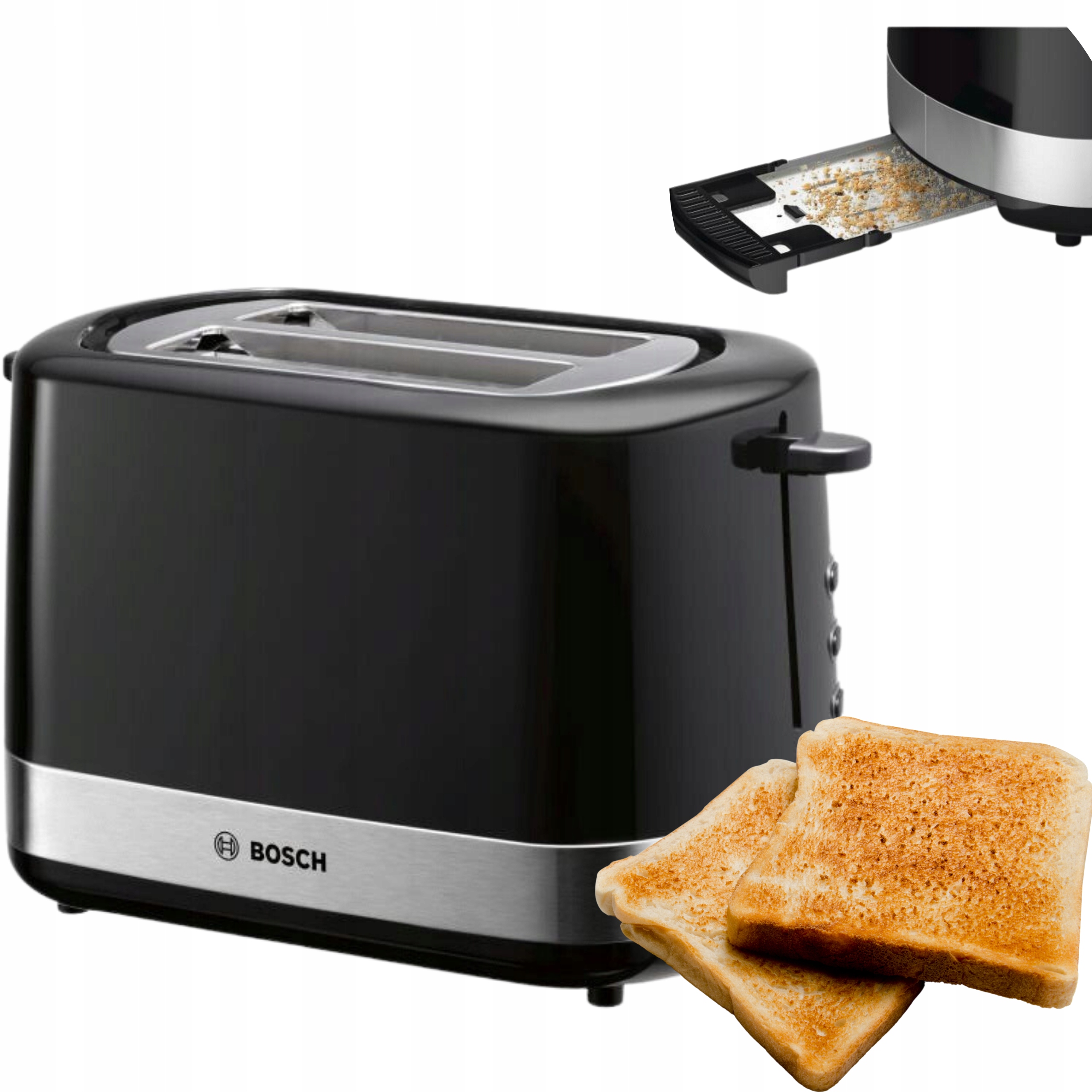 TOSTER OPIEKACZ DO CHLEBA BOSCH 800W MOCNY 2 CHRUPIĄCE TOSTY WYDAJNY