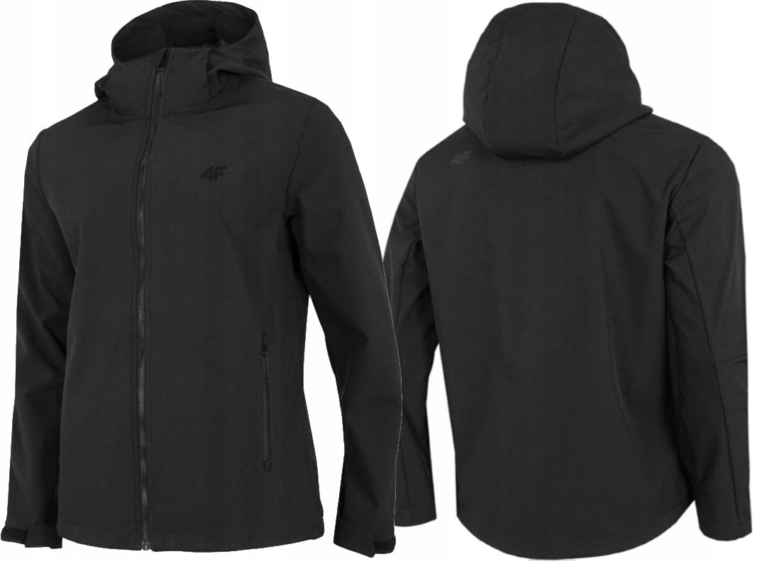 

Kurtka Męska 4F Z Kapturem Czarna Softshell R. XL