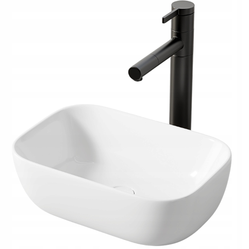 Keramická Umyvadlová Deska Stojící Bílá Oválná S Leskem 37 x 25,5 CM