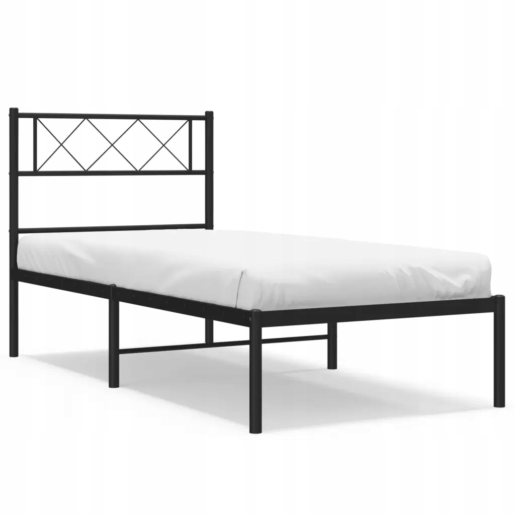 Klasický kovový Rám Postele 207x84,5x90 cm Černý