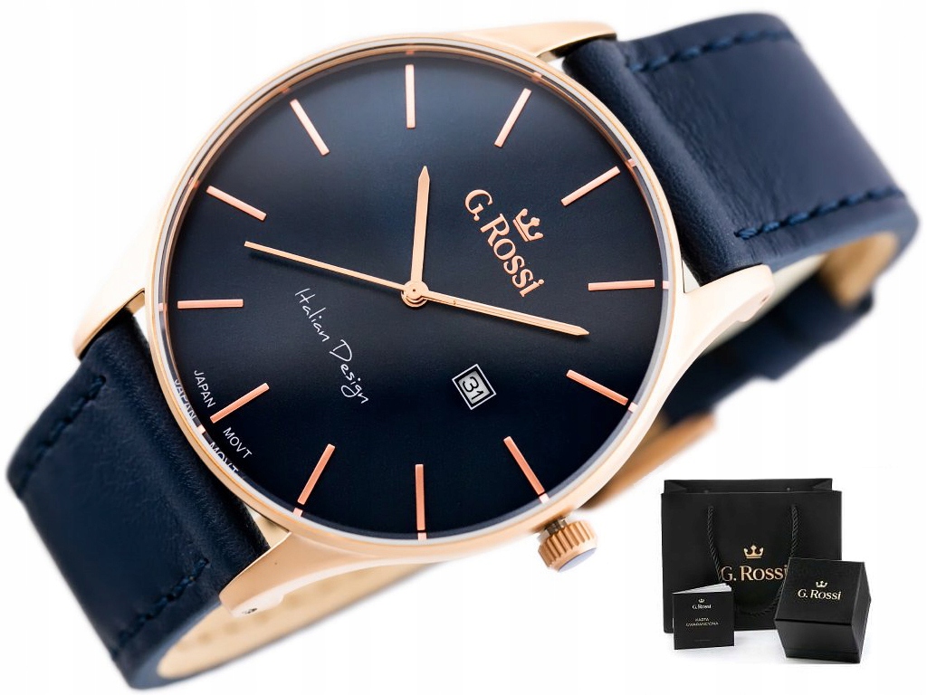

Zegarek Męski G. Rossi klasyczny datownik Grawer