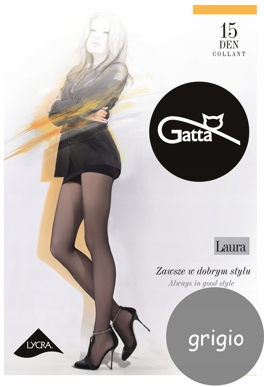 

Gatta rajstopy Laura 15 den Lycra grigio 3 M