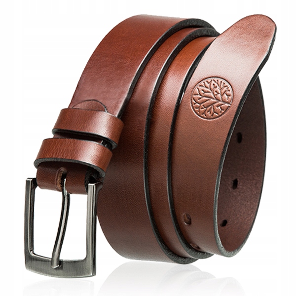 Betlewski Skórzany pasek męski do spodni wąski skóra naturalna