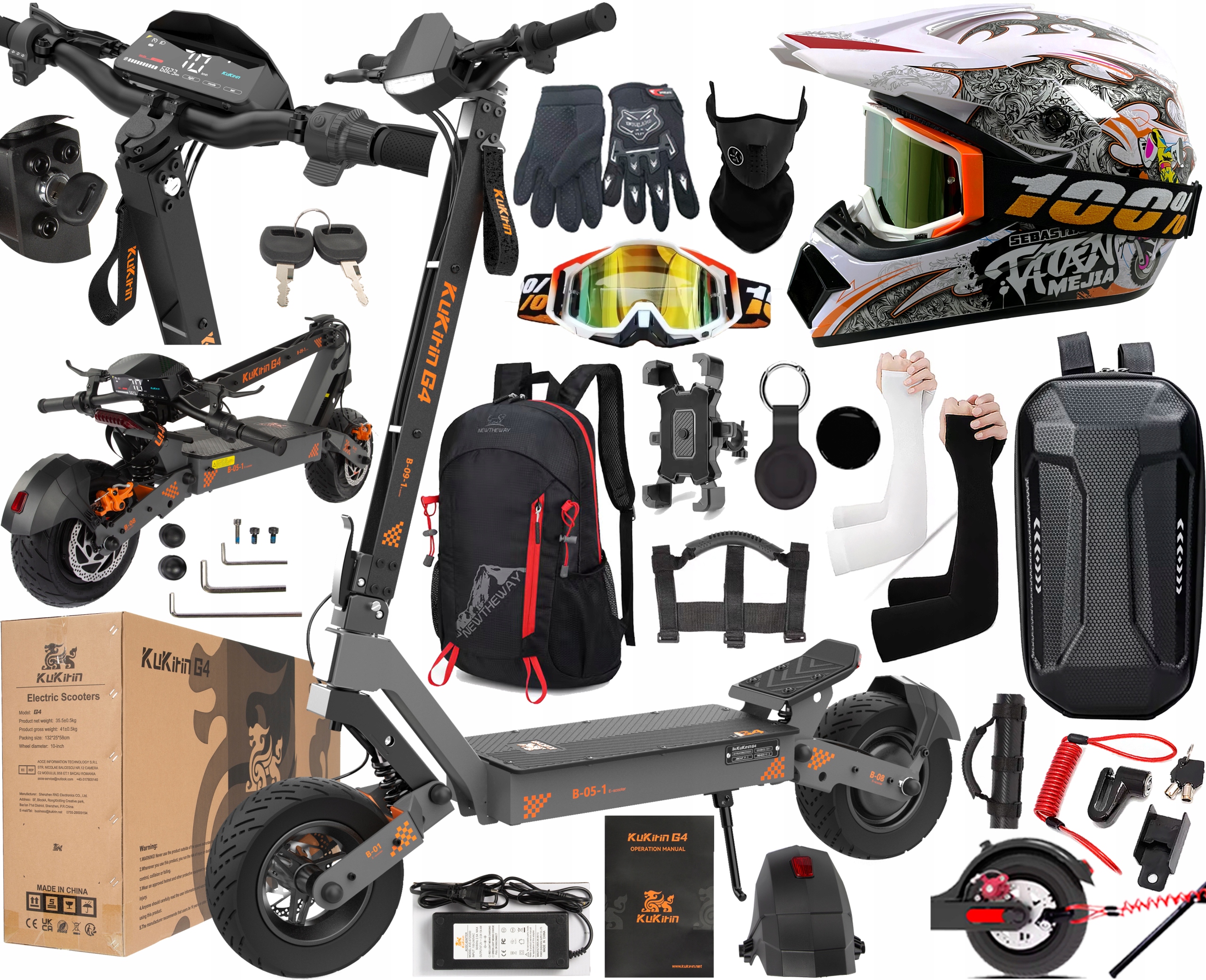 KuKirin G4 Elektrická vozidla 2000W 60V 20Ah 70KM/H 75KM +11 Dárek Pl