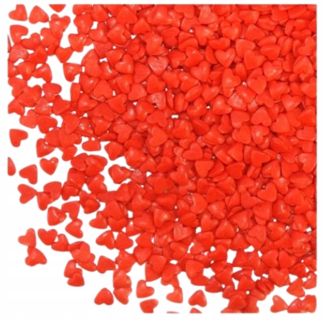 Posypka Cukrowa Serca Serduszka Walentynki Dekoracja Na Tort Czerwony 1kg