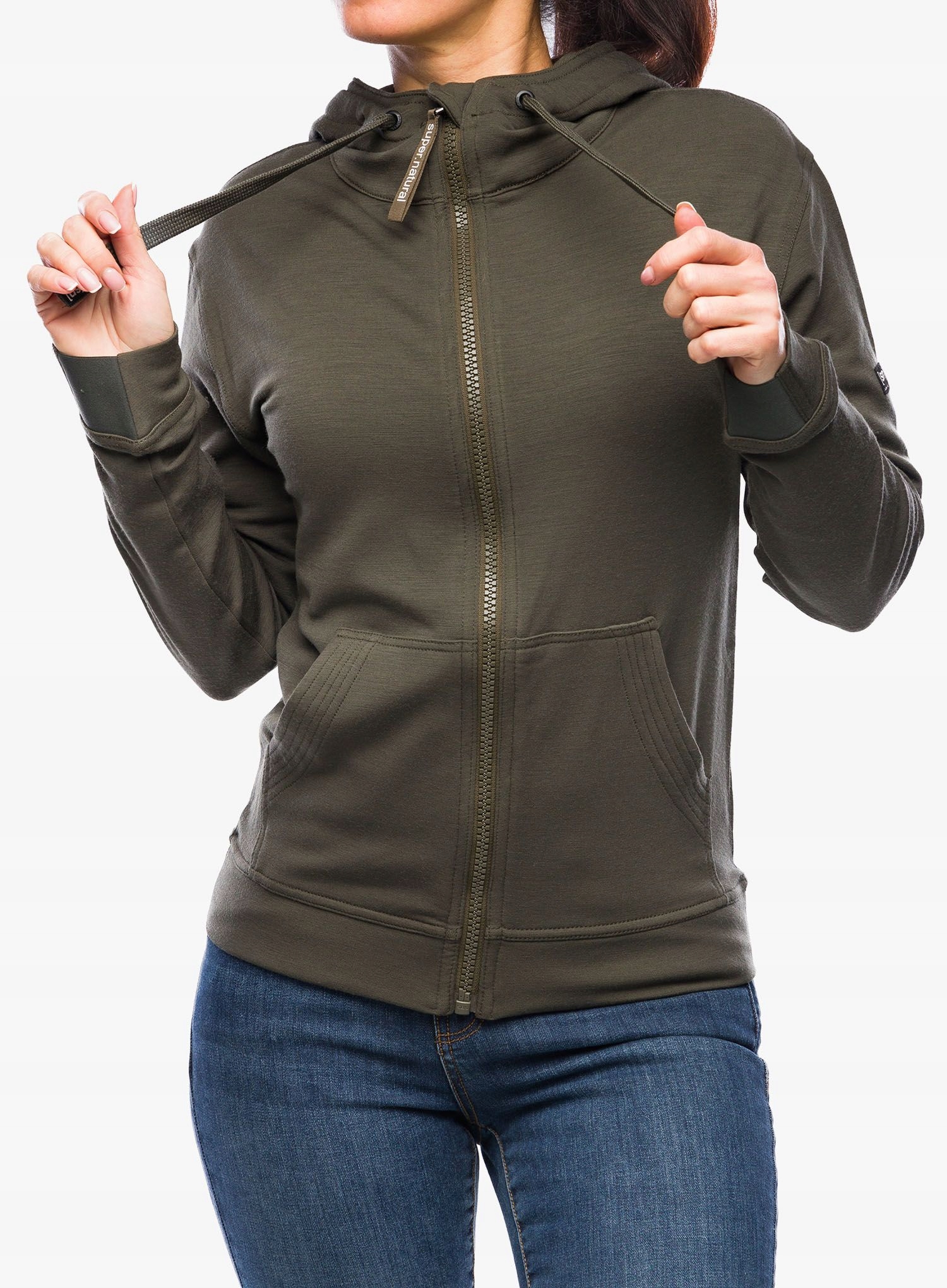 Bluza damska rozpinana Super.natural Solution Hoodie black ink L