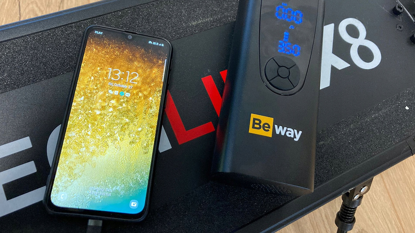 POMPKA ELEKTRYCZNA NAJMOCNIEJSZA 9000 mAh 150psi BEWAY DO ROWERU ROWEROWA Kolor dominujący czarny