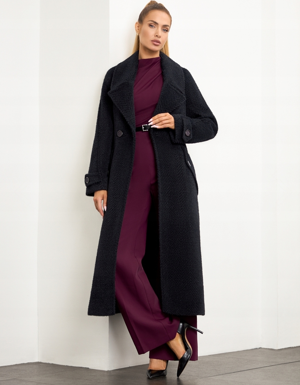 Zartex dámský klasický dvouřadý kabát Harper černý AW25 vel. 44