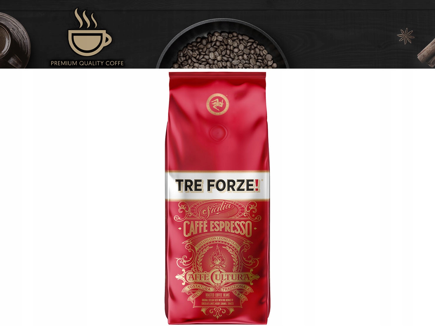 Kawa ziarnista Tre Forze 1000 g