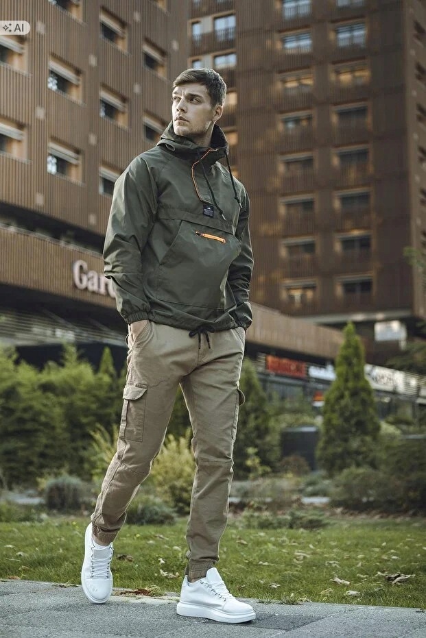Pánský Kabát Parka S Kapucí Ve Sportovním Stylu L 5IA