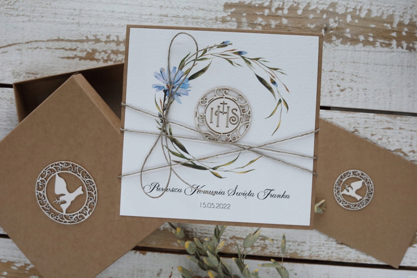 Pohlednice na společenství suvenýr společenství s personalizací v krabičce přání