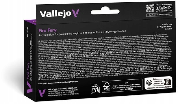 Vallejo: 70.243 Model Color Fantasy Fire Fury (6 X 18 ML)
