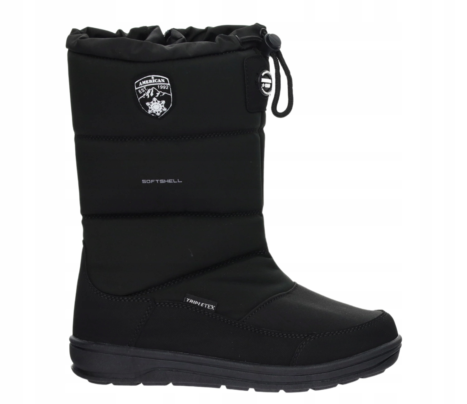 Czarne śniegowce damskie buty termiczne na zamek ze ściągaczem ROZ. 38 Długość wkładki 0 cm