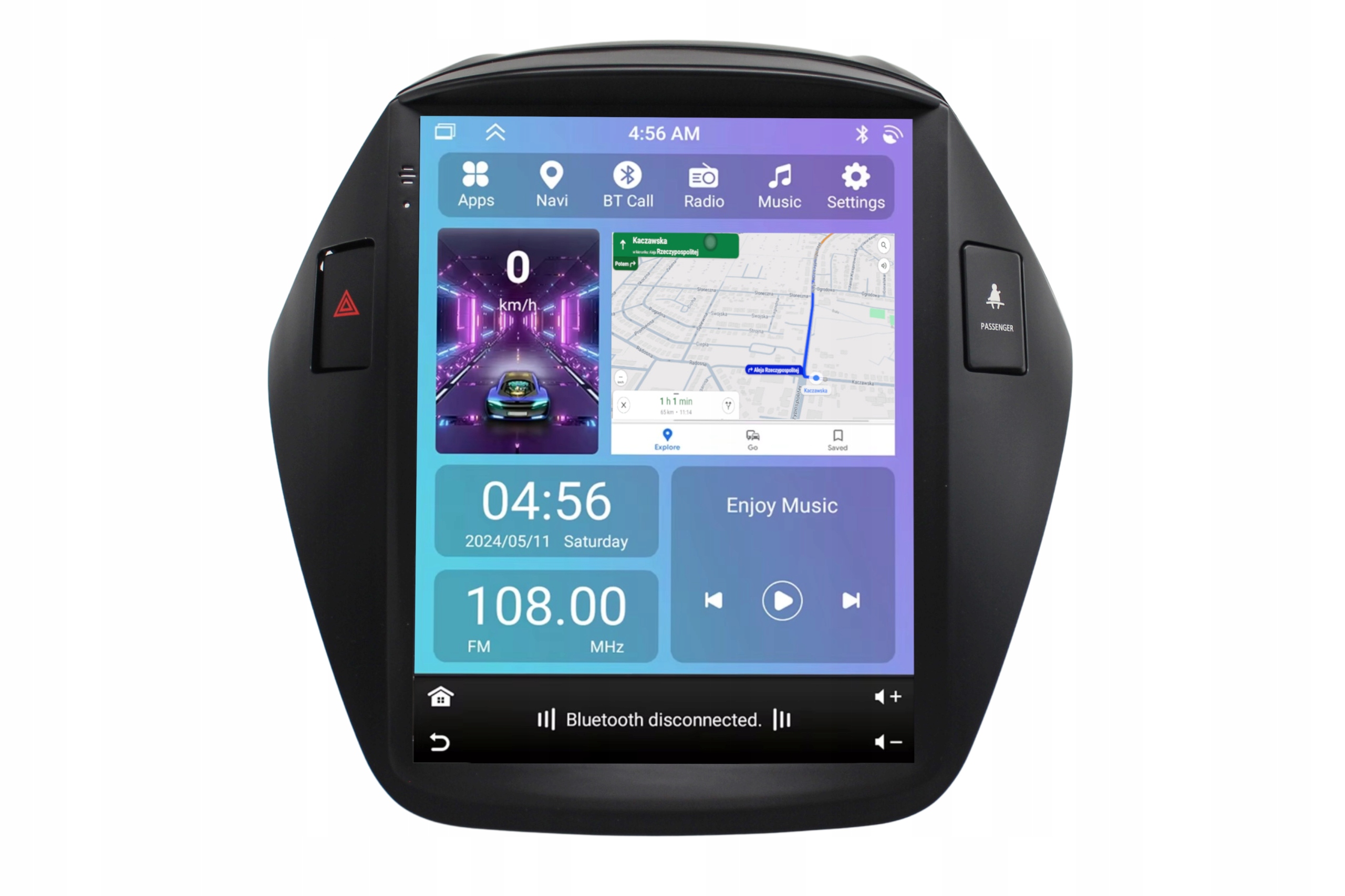Radio Nawigacja Gps Hyundai IX35 2009-2015 Android Carplay 2/64 Gb Pionowa