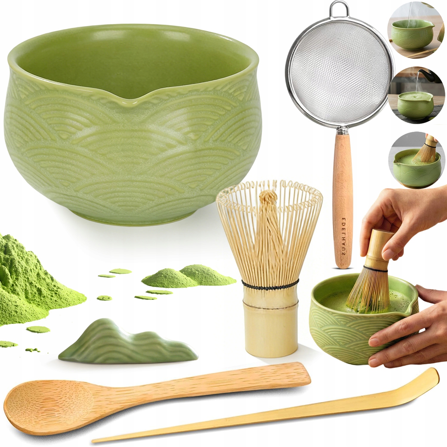 7-CZĘŚCIOWY Zestaw Blendera Do Matchy: Idealne Akcesoria Do Parzenia Matchy