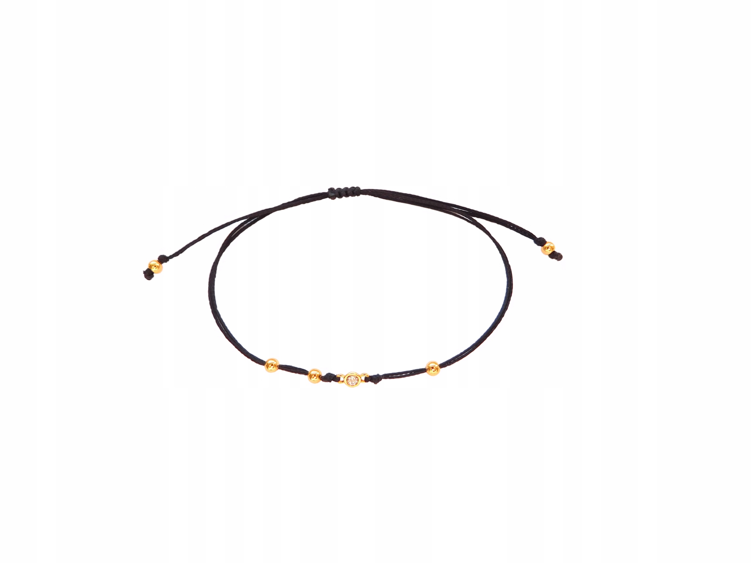 

Bransoletka Sznurkowa Srebro Złocone Swarovski