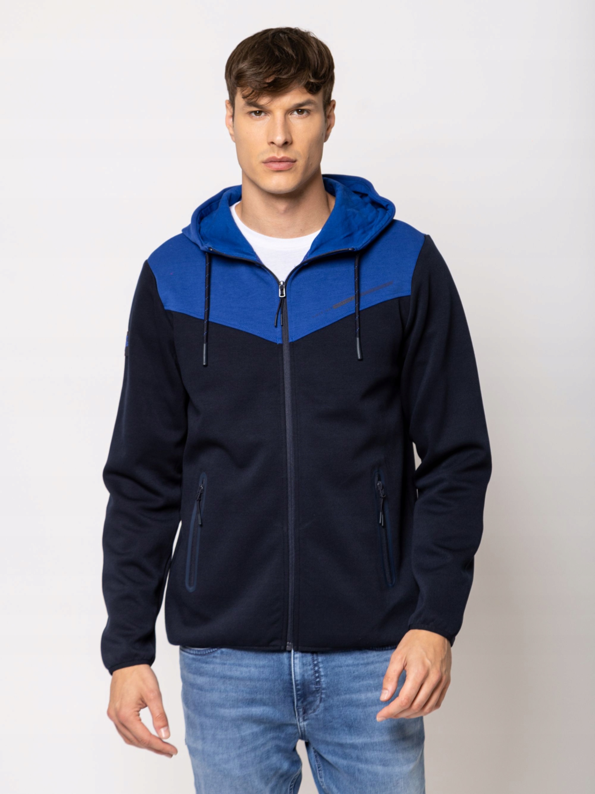 Heavy Tools Pánská Mikina S Kapucí Rozepínací Salvado Modrá Velikost L