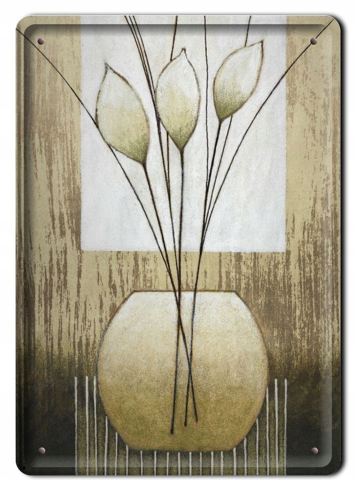 Kwiaty Plakat Metalowy Szyld Retro Vintage #11119