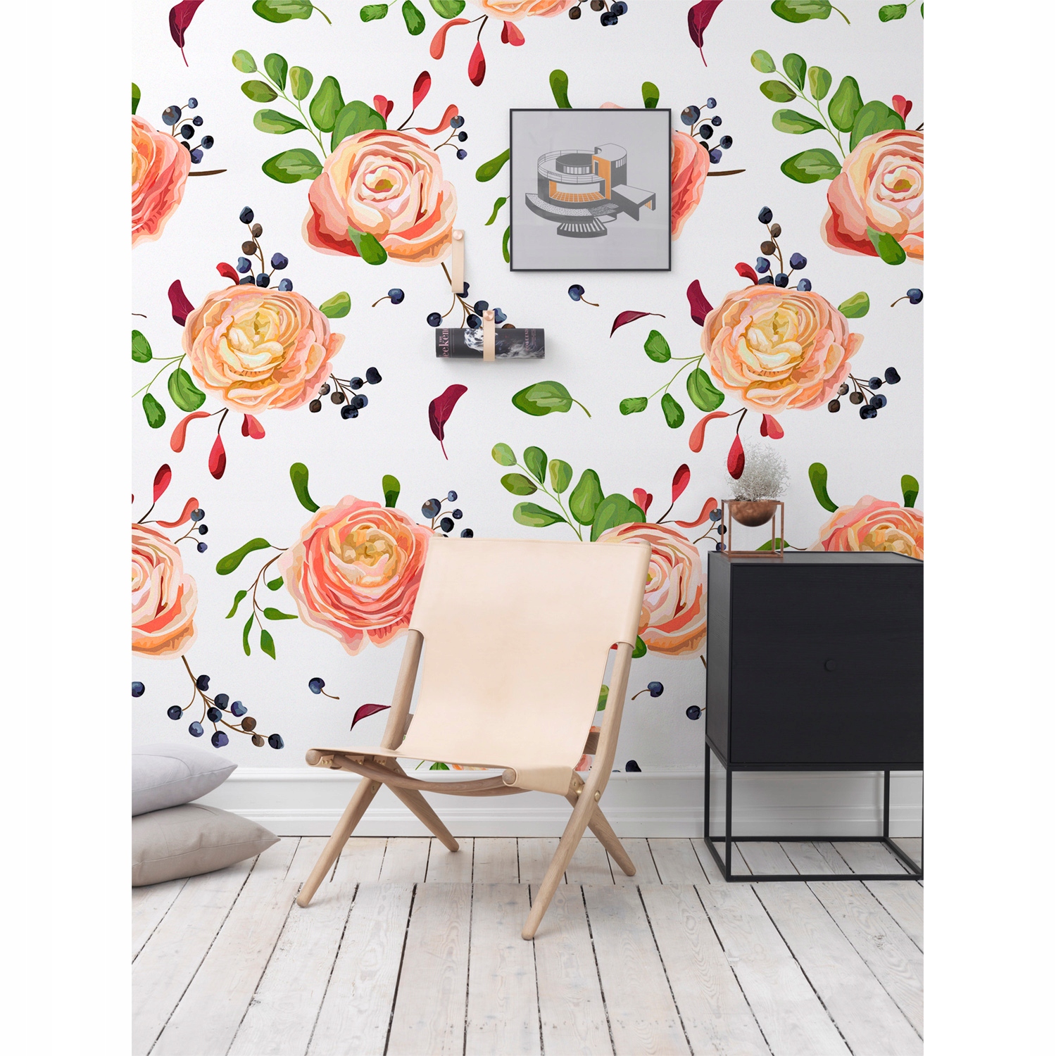 

Fototapeta flizelinowa Róże i jagody 208x146 +klej