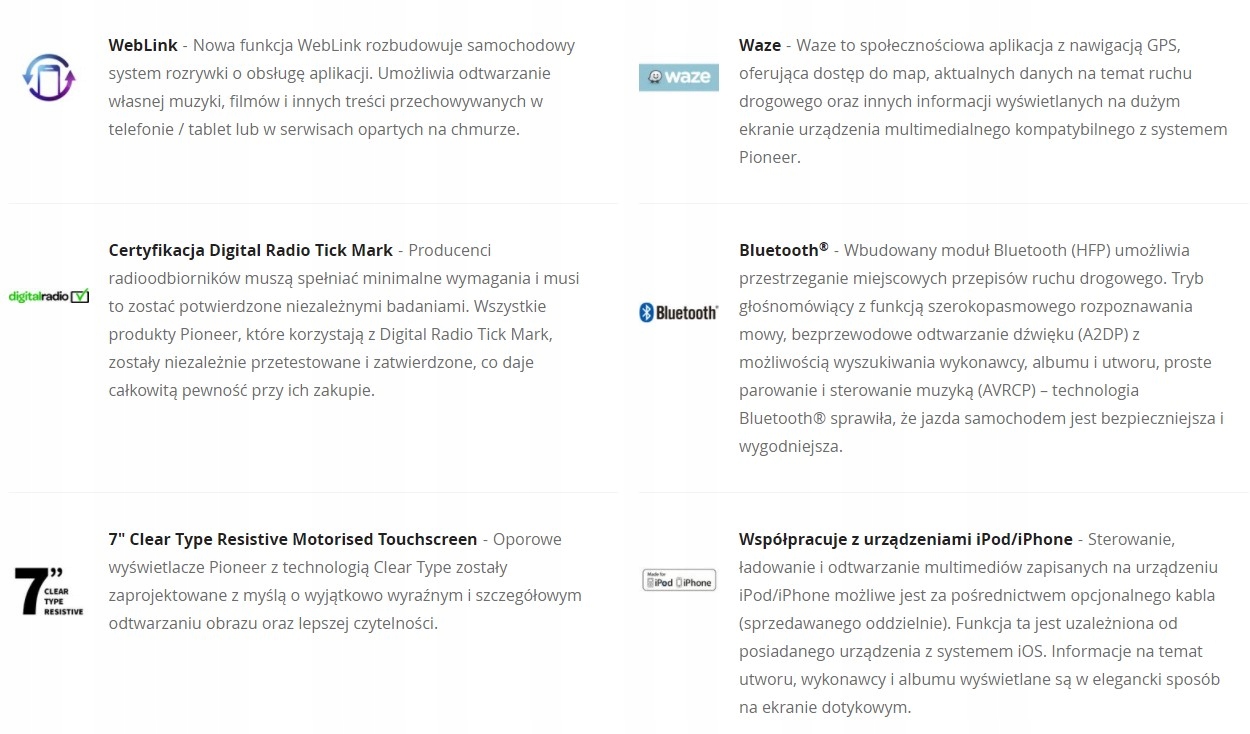 PIONEER AVH-Z9200DAB RADIO BT CD WIFI CARPLAY USB Montaż 2-DIN
