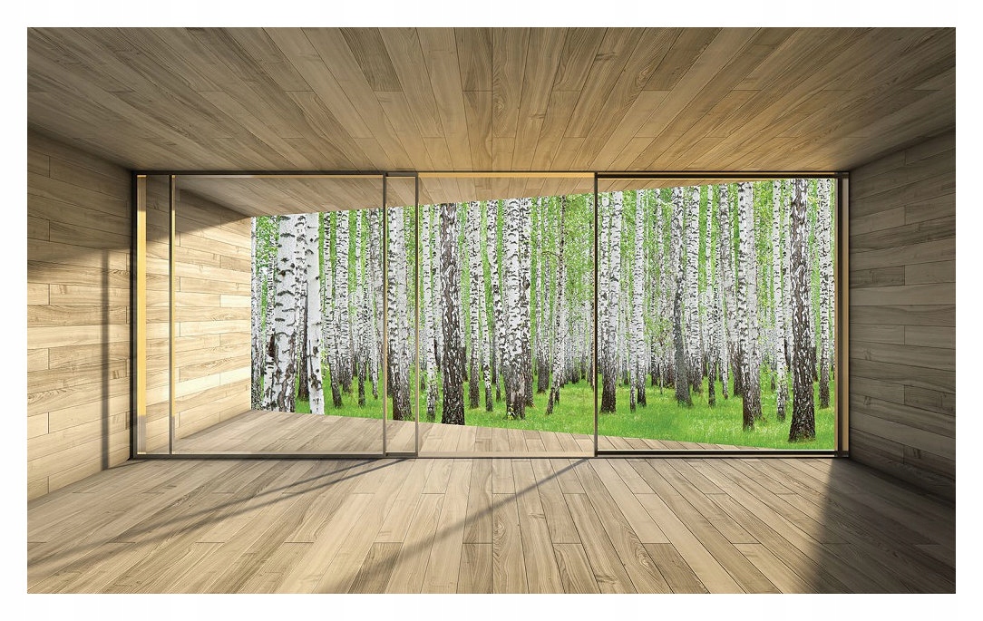 Fototapeta vlies Brezový háj les zelená drevo elegancia 368x254 lepidlo