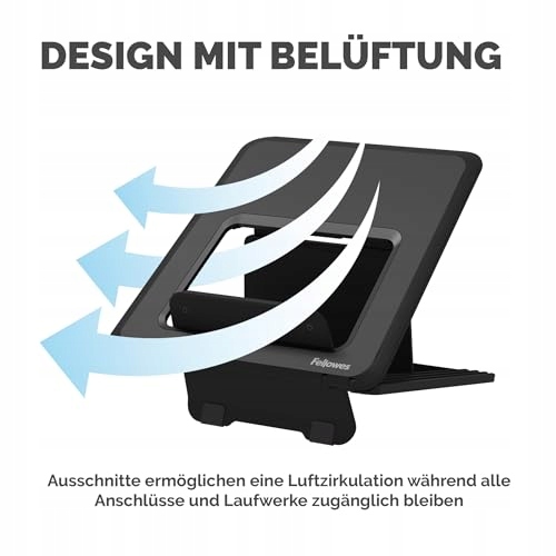 FELLOWES Podstawka Pod Laptopa Regulowana Do Biura I Domu Czarna — miniatura 6