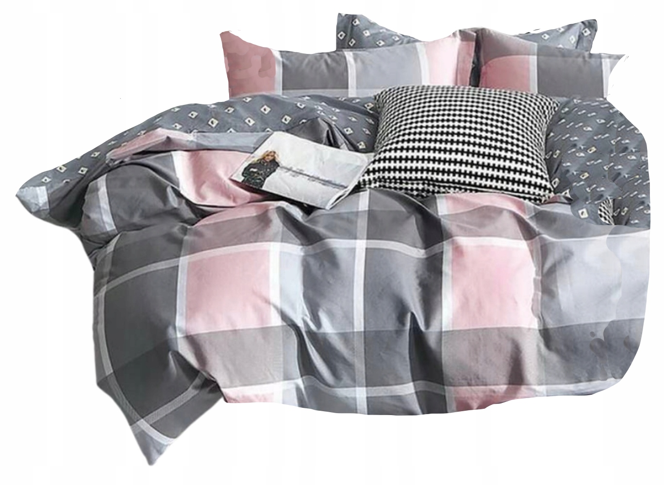 Povlečení 160x200 Bavlna Satén 2 Povlaky Na Polštář 70x80 Sada Povlečení Kostka