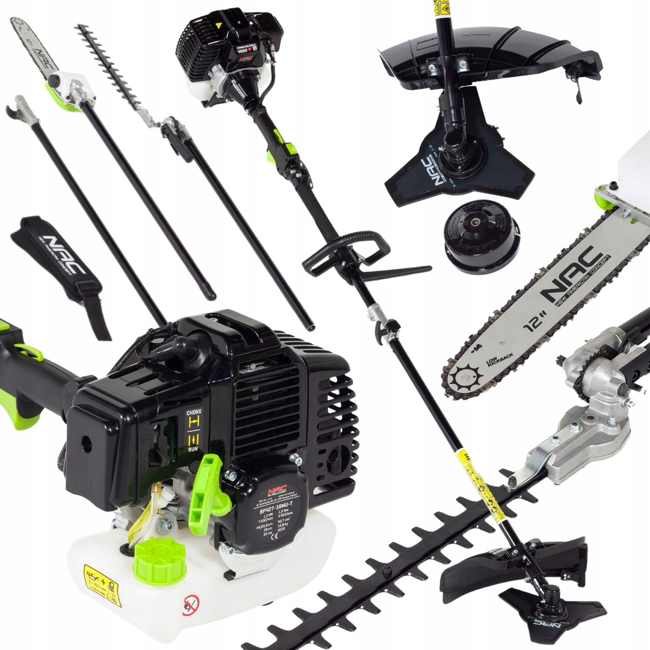 Nožnice Na Živý Plot Nac Benzínová Kosačka Píla Na Výložníku 12" 42,7 CM³ 1,2 Kw