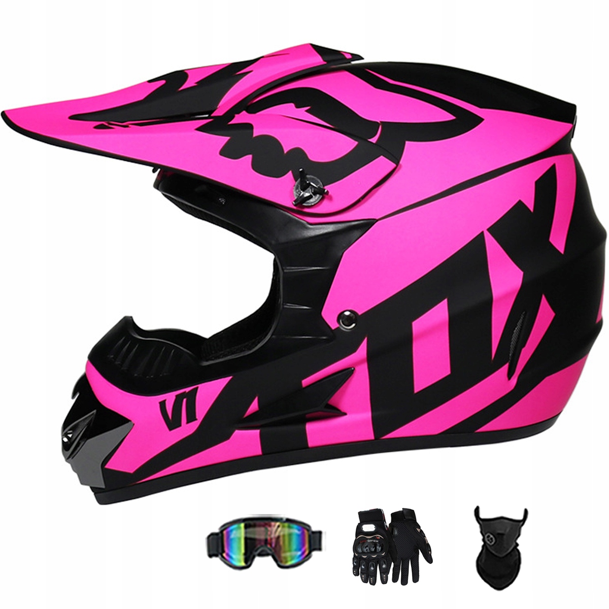 Motocyklová Přilba Lehká Enduro Quada Brýle Rukavice Maska S