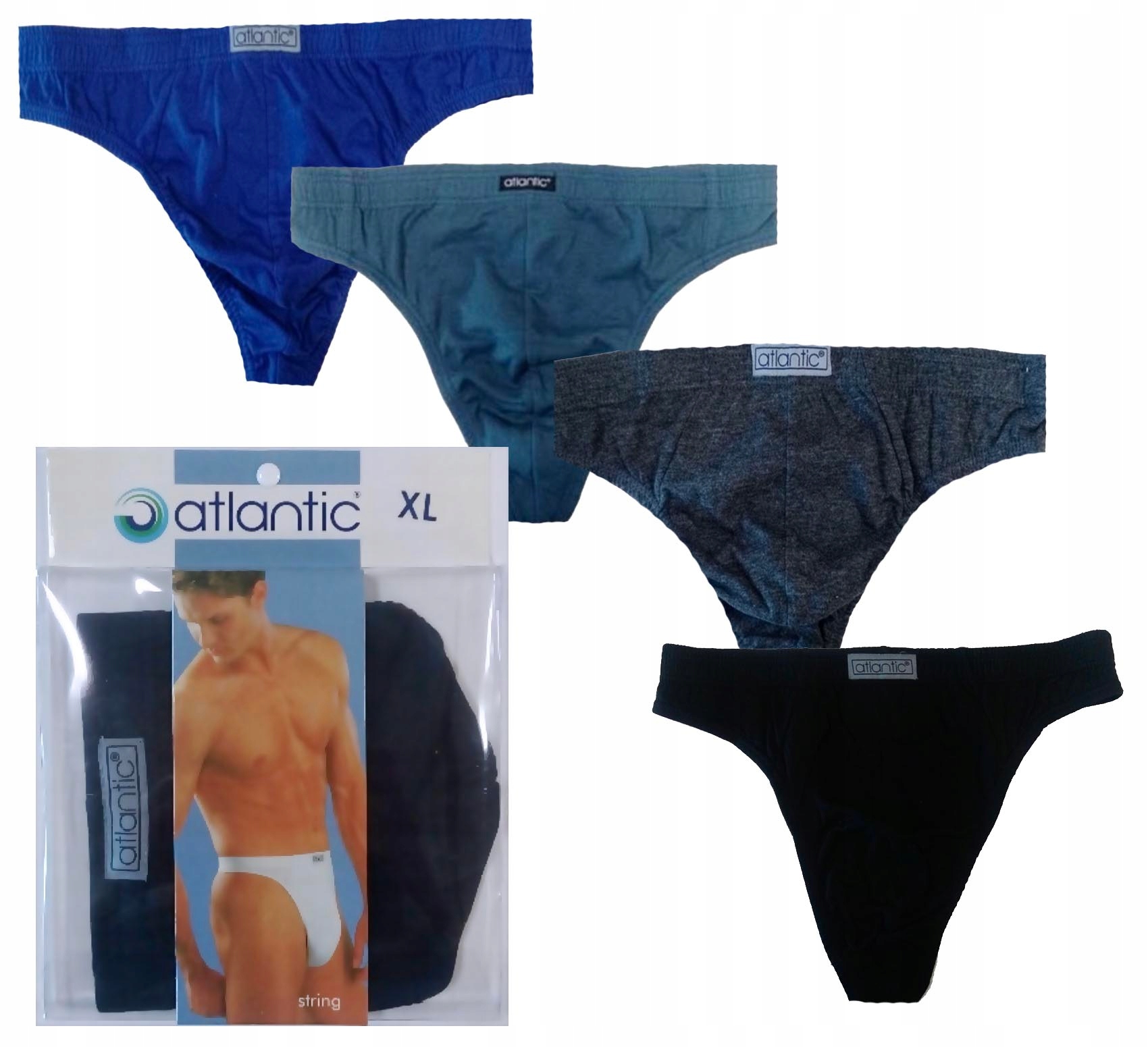 

4-pak Stringi męskie Atlantic MP-008 4szt, XL
