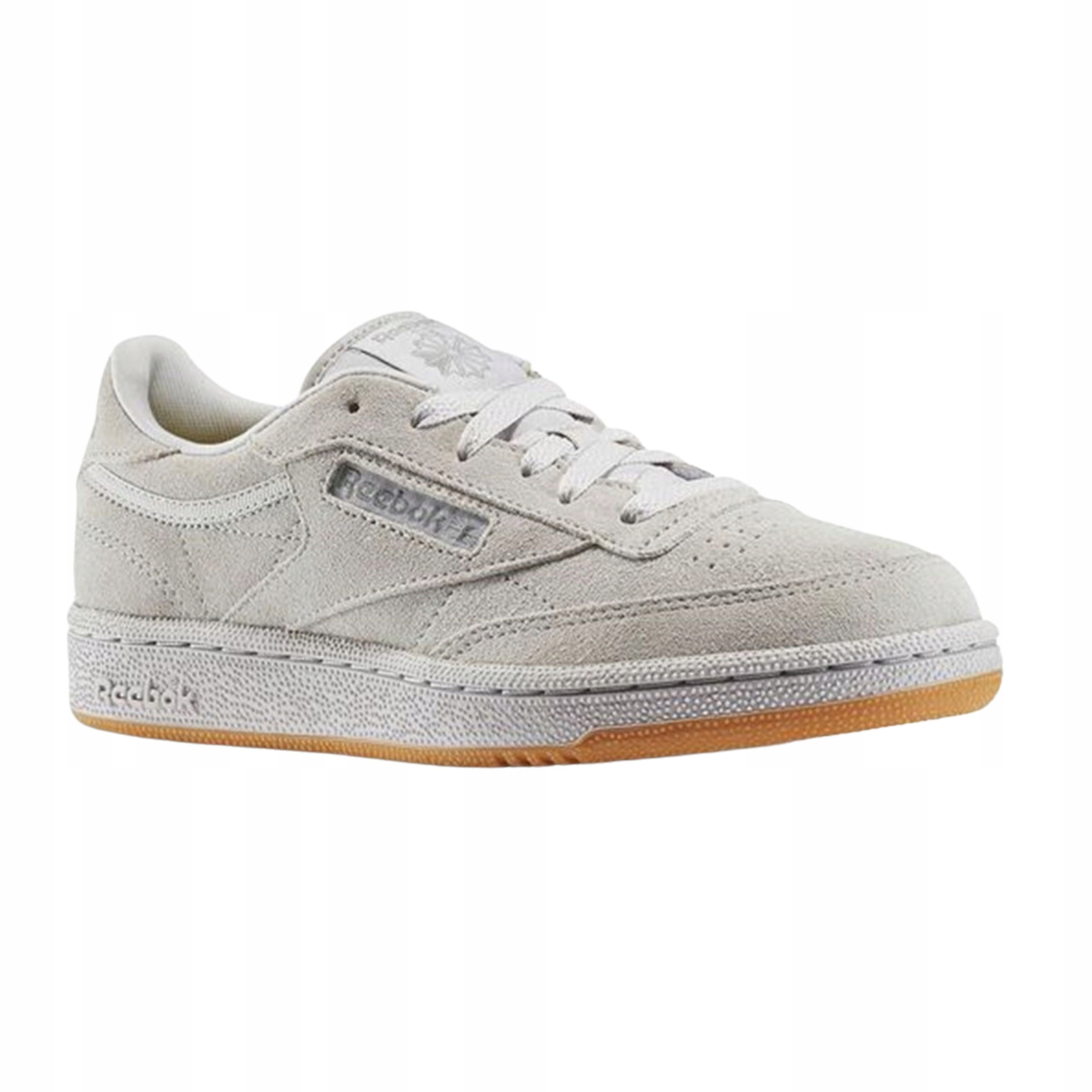 Młodzieżowe buty sportowe zamszowe szare Reebok Club C 85 37