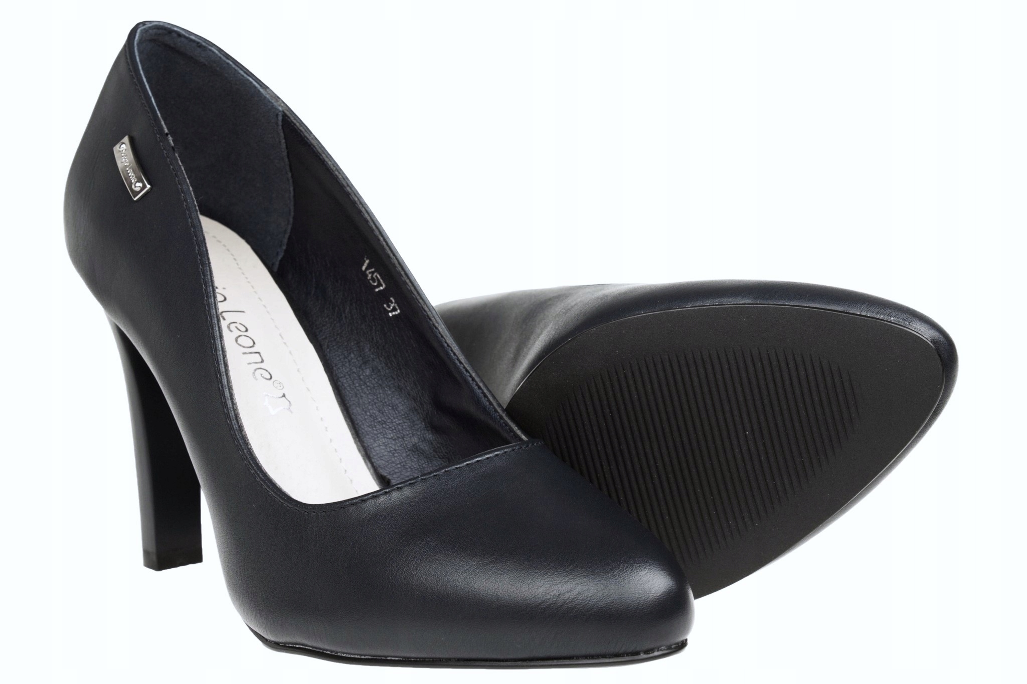 S.LEONE 1457 CZÓŁENKA SZPILKI DAMSKIE CZARNY MAT D341 R 37 Kolekcja Galanterka