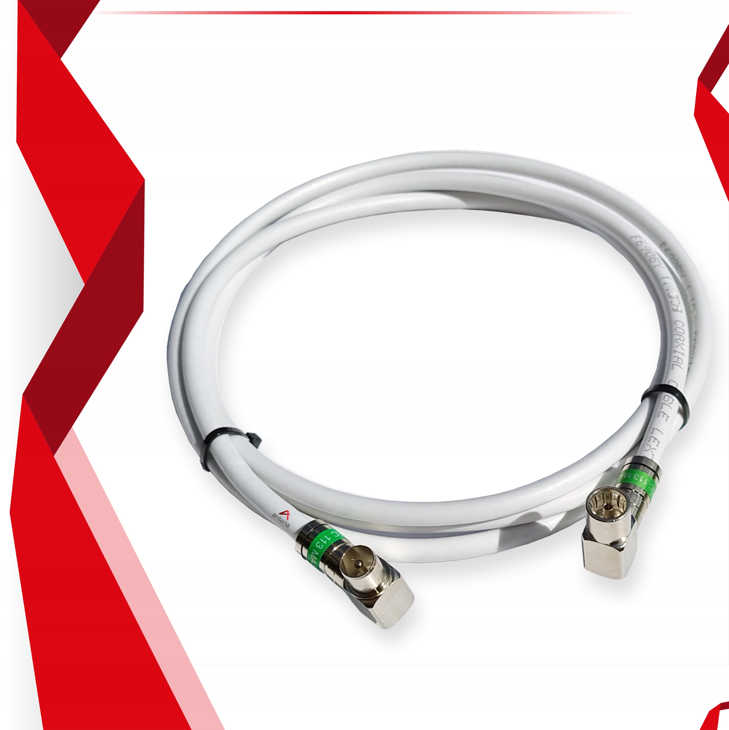 Kabel ANT SAT TV Wtyk Kątowy i Gniazdo Kątowe 9M Marka inna