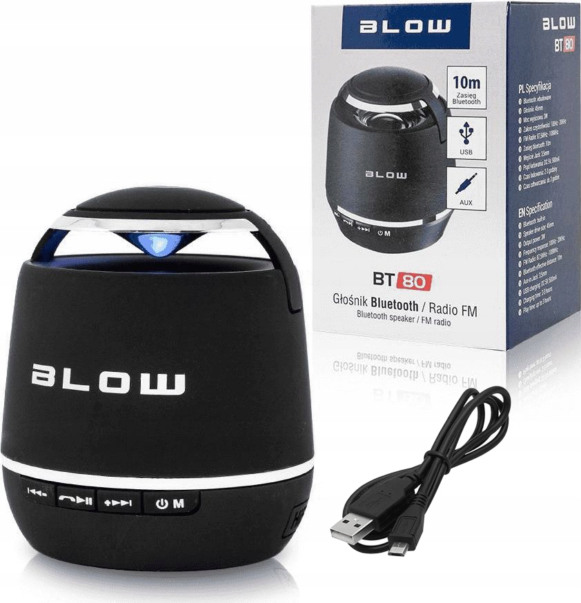 Prenosný Bluetooth reproduktor FM rádio Blow 30-311&quot; čierny 3 W