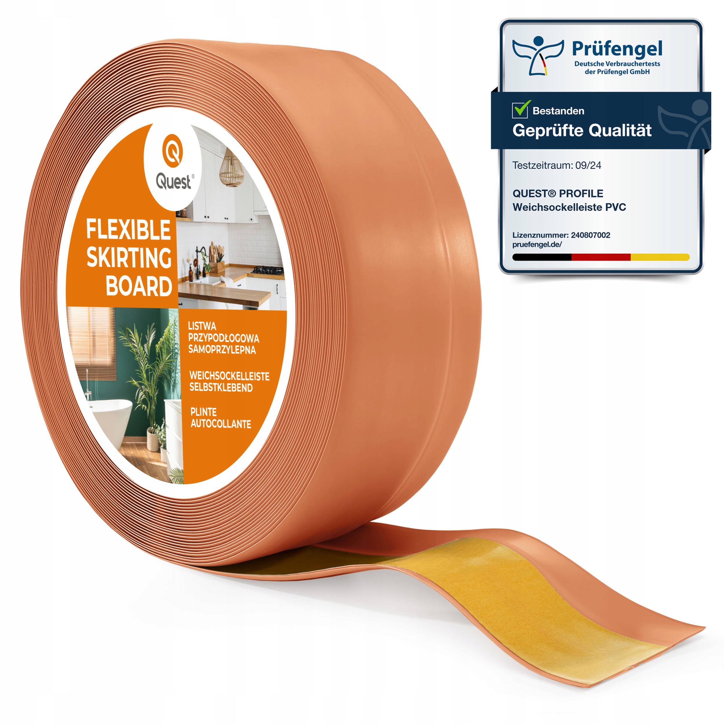 Samolepiaca podlahová lišta Pvc 50x20 mm tehlová 10 m I pružná