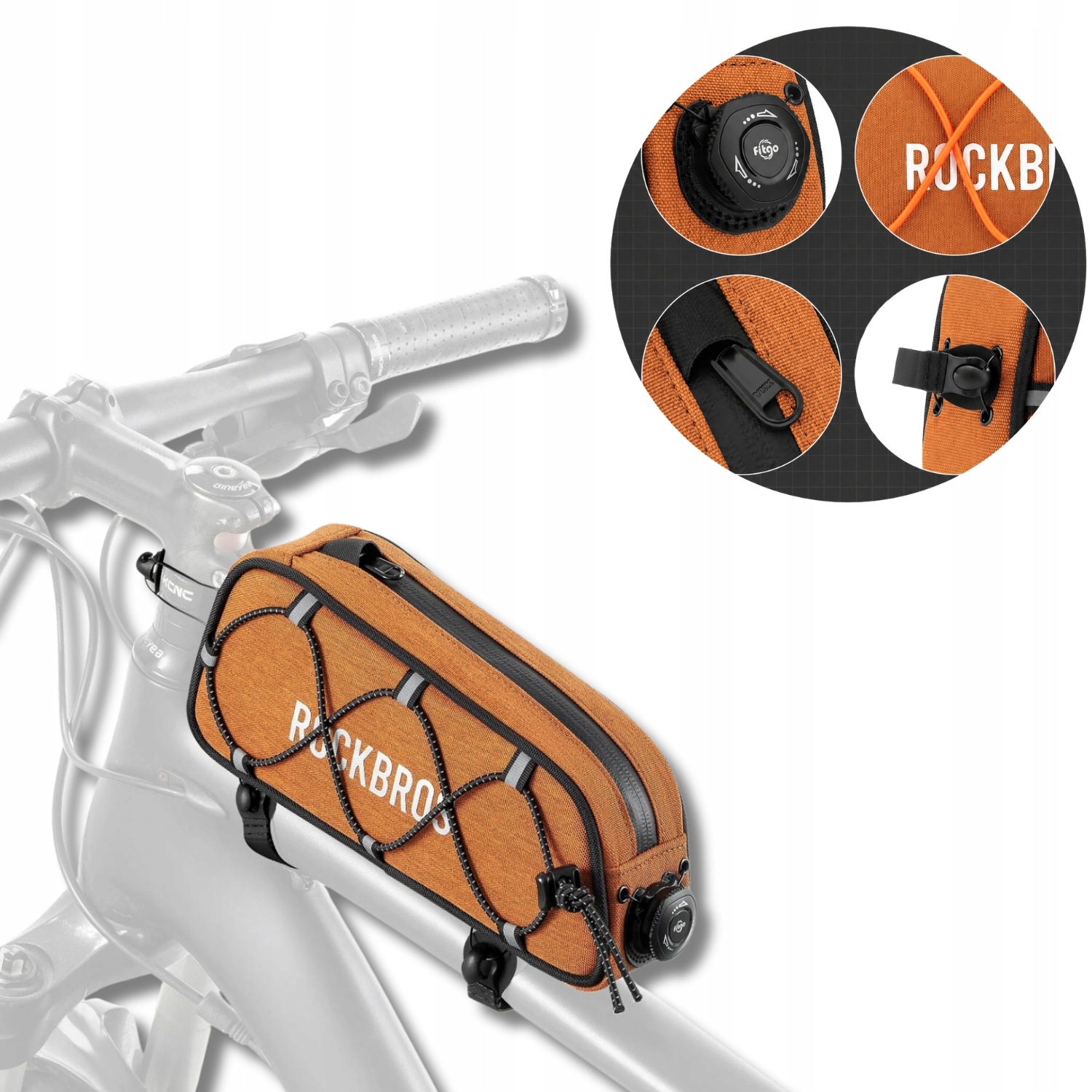 Taška Na Rám Cyklistická Brašna Na Telefon 0,7L Voděodolná Rockbros