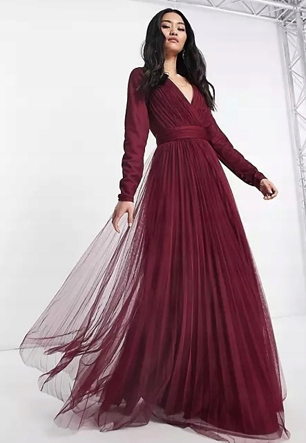 Tylová Plisovaná Koktejlová Šaty Design 42 XL