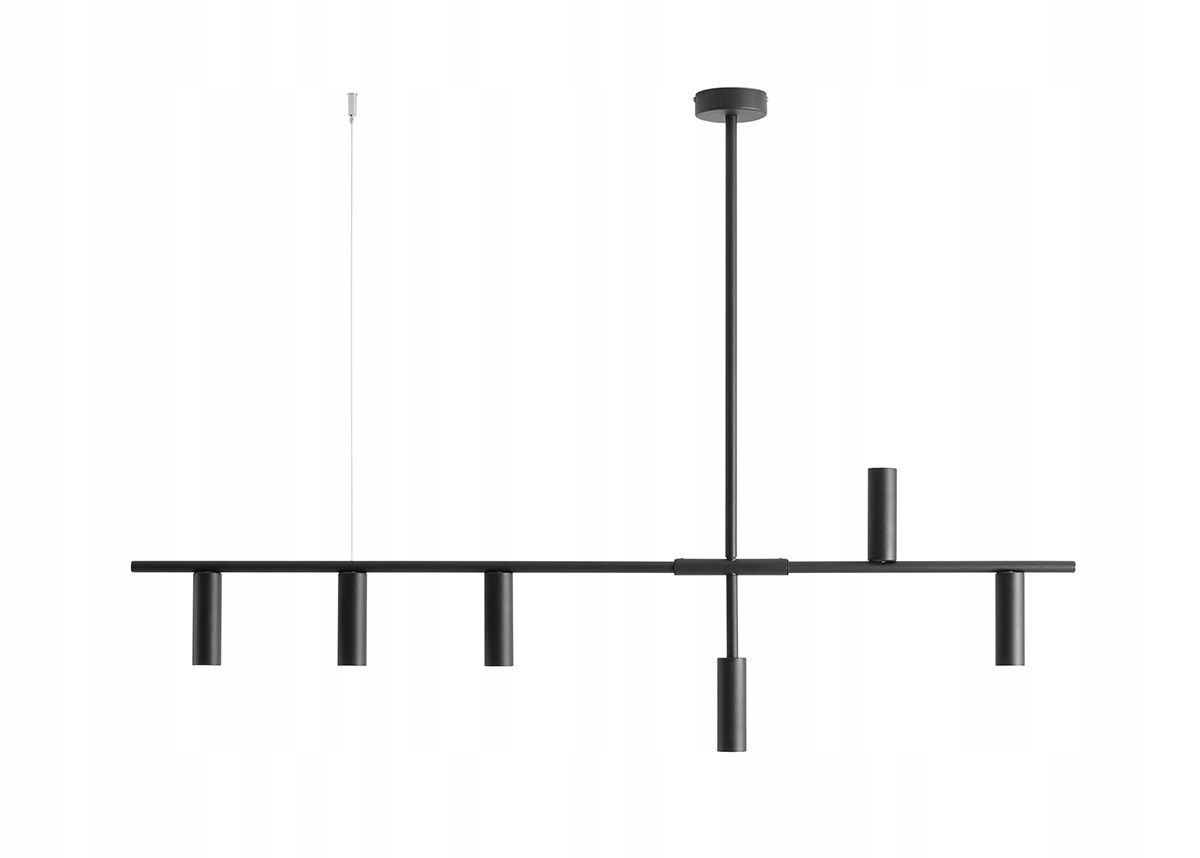 Plafon Lampa Sufitowa Aldex Trevo VI 6xGU10 35W Czarny Metalowy 126 cm