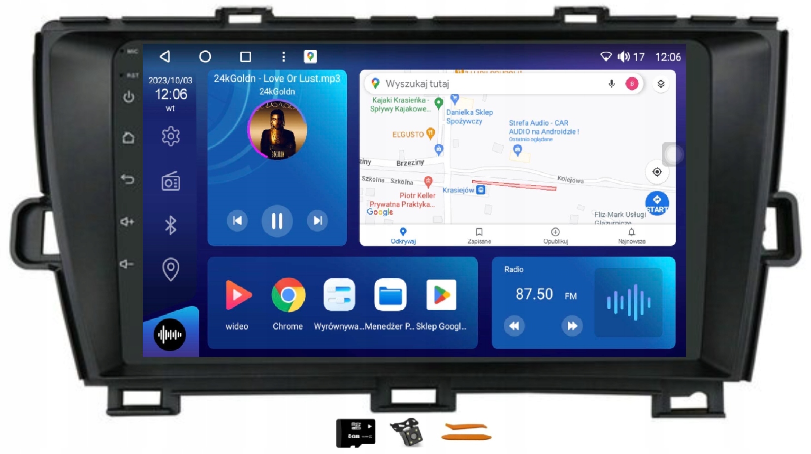 Radio Android Nawigacja Qled Carplay Lte Gps Dsp Toyota Prius 3 09-15