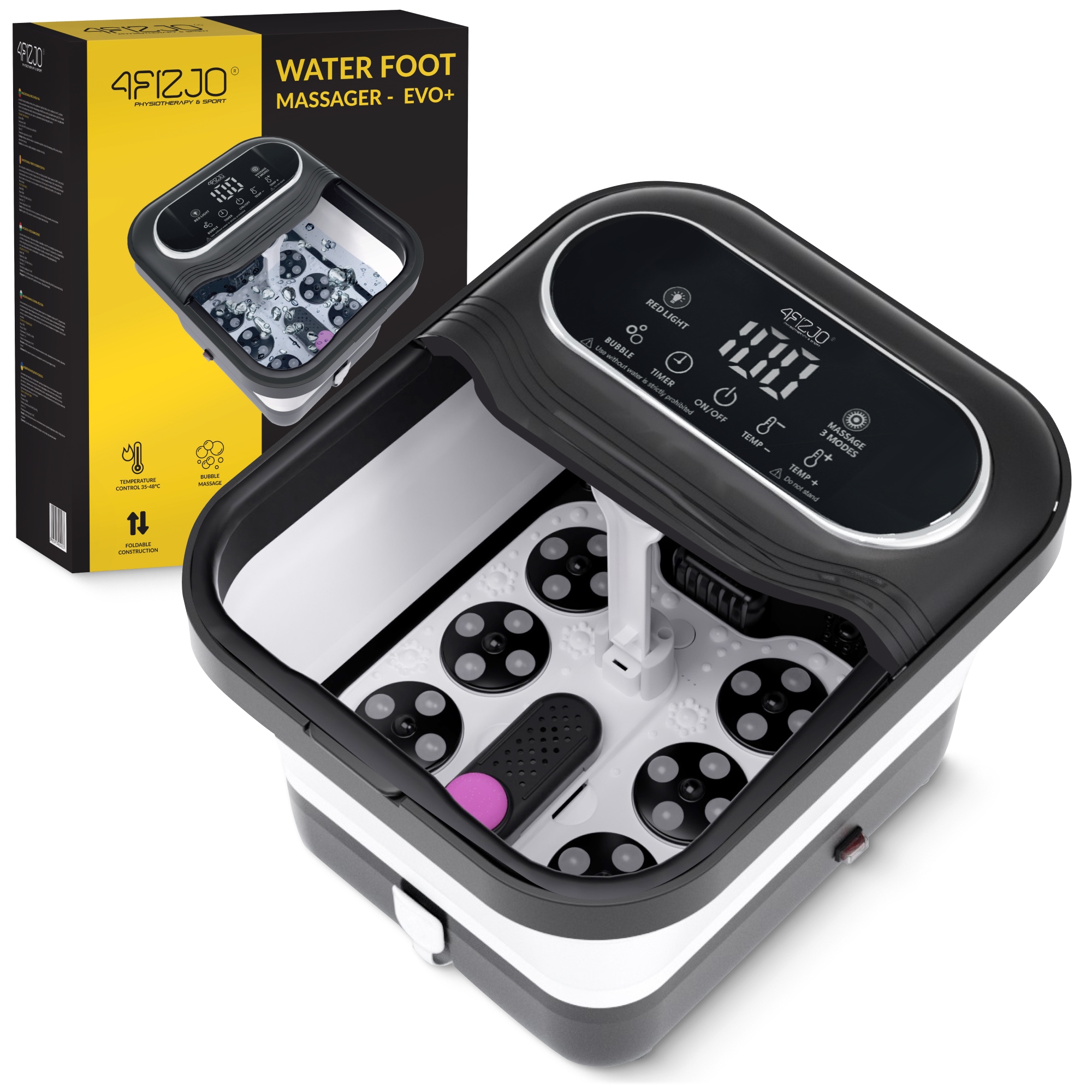 Masażer Wodny Do Stóp hydromasażer do nóg Podgrzewany 4FIZJO Evo+