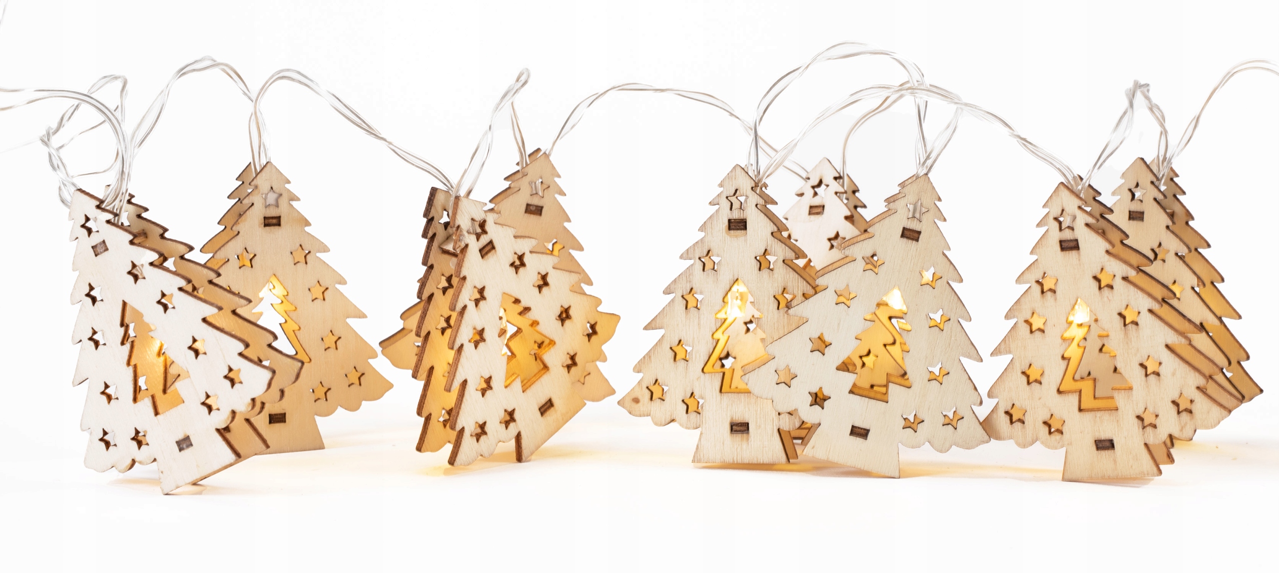 LAMPKI CHOINKI DREWNIANE LED OZDOBA ŚWIĄTECZNA NA BATERIE 120CM Marka Tutumi